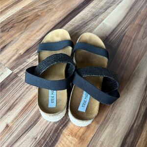 Steve Madden Black Platform Sandals - W 10
